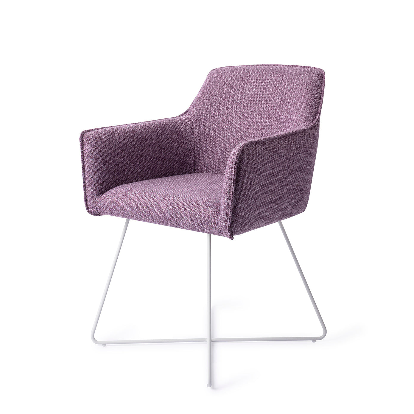 Hofu Dining Chair Violet Daisy Cross White