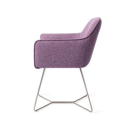 Hofu Dining Chair Violet Daisy Beehive Steel