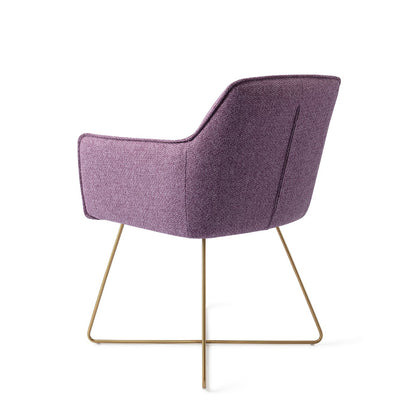 Hofu Dining Chair Violet Daisy Cross Gold