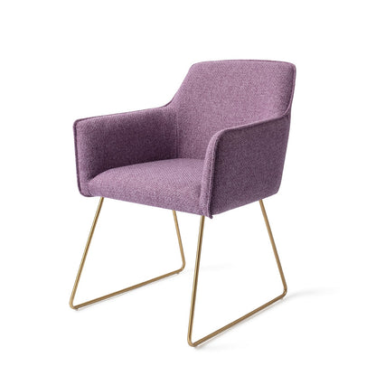 Hofu Dining Chair Violet Daisy Slide Gold