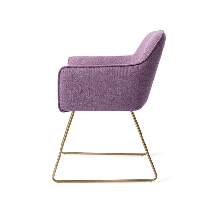 Hofu Dining Chair Violet Daisy Slide Gold