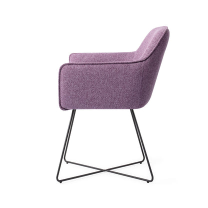 Hofu Dining Chair Violet Daisy Cross Black