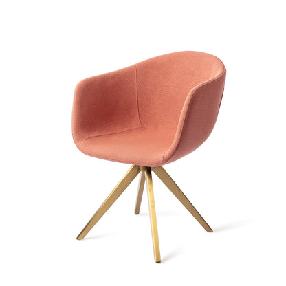 Yuni Dining Chair Coral Crush Turn Gold