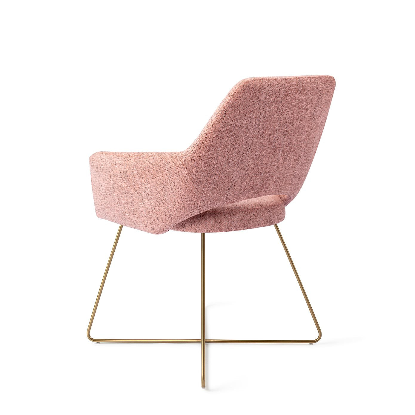 Yanai Dining Chair Pink Punch Cross Gold