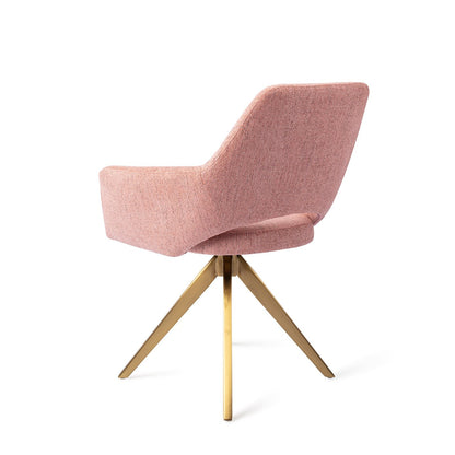 Yanai Dining Chair Pink Punch Turn Gold