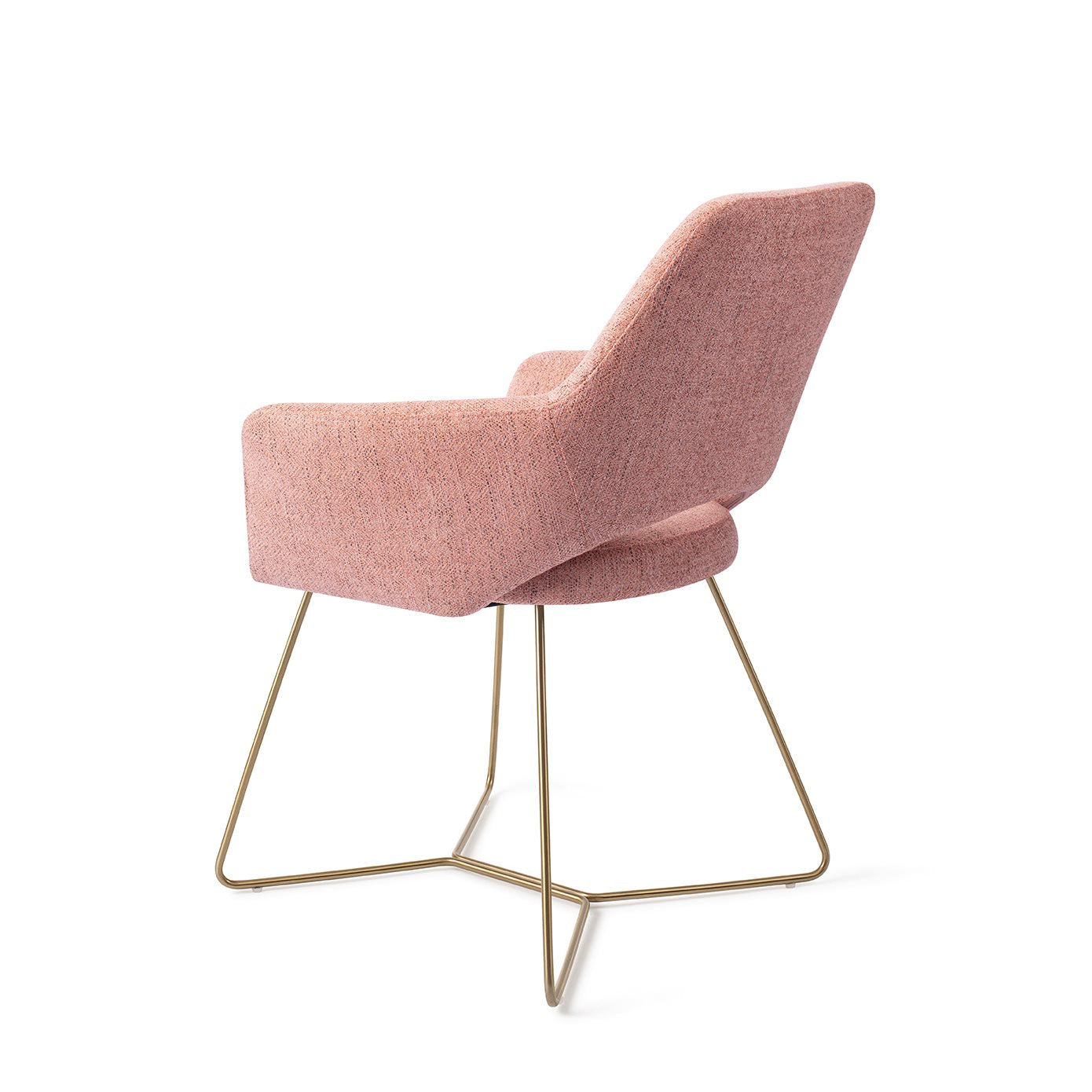 Yanai Dining Chair Pink Punch Beehive Gold