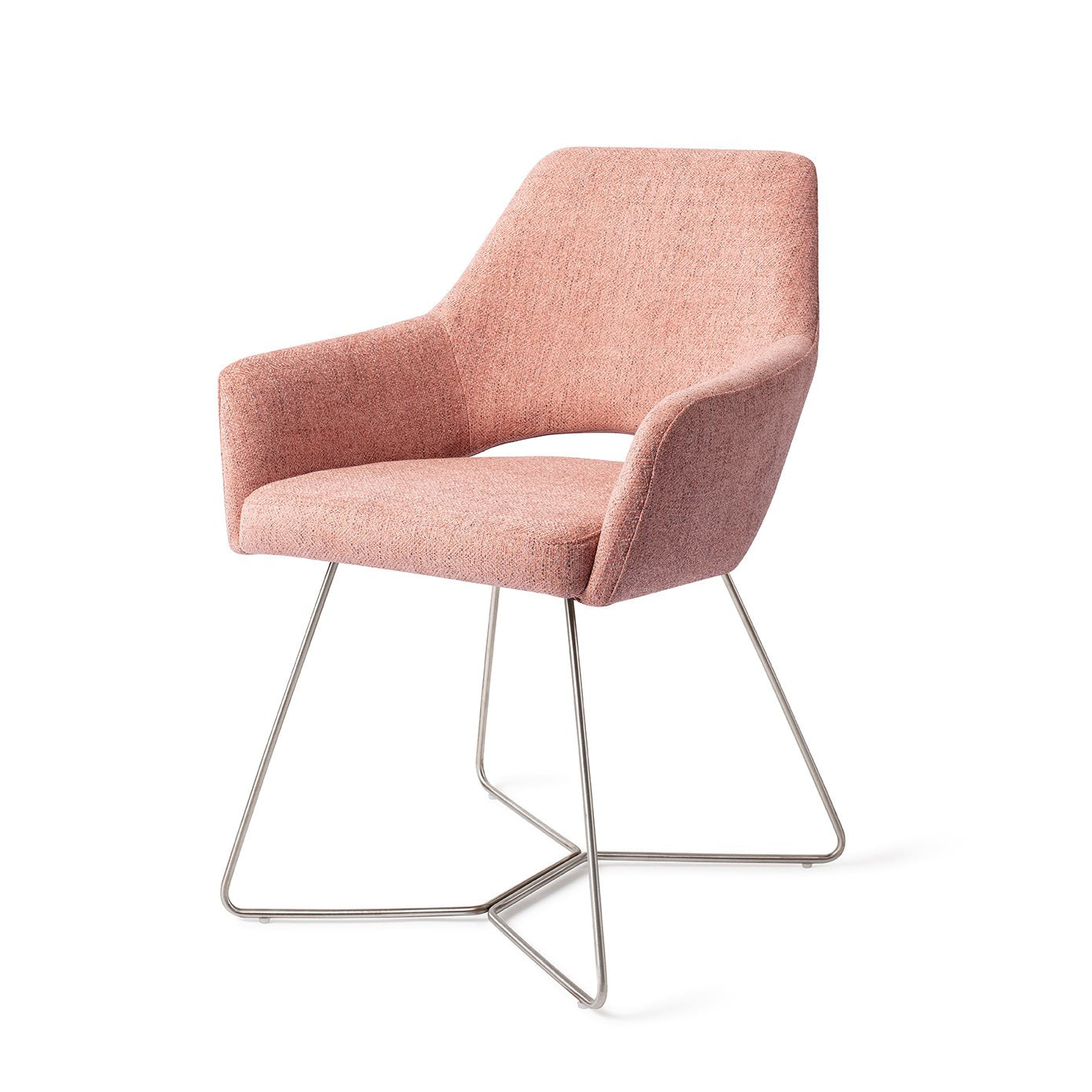 Yanai Dining Chair Pink Punch Beehive Steel