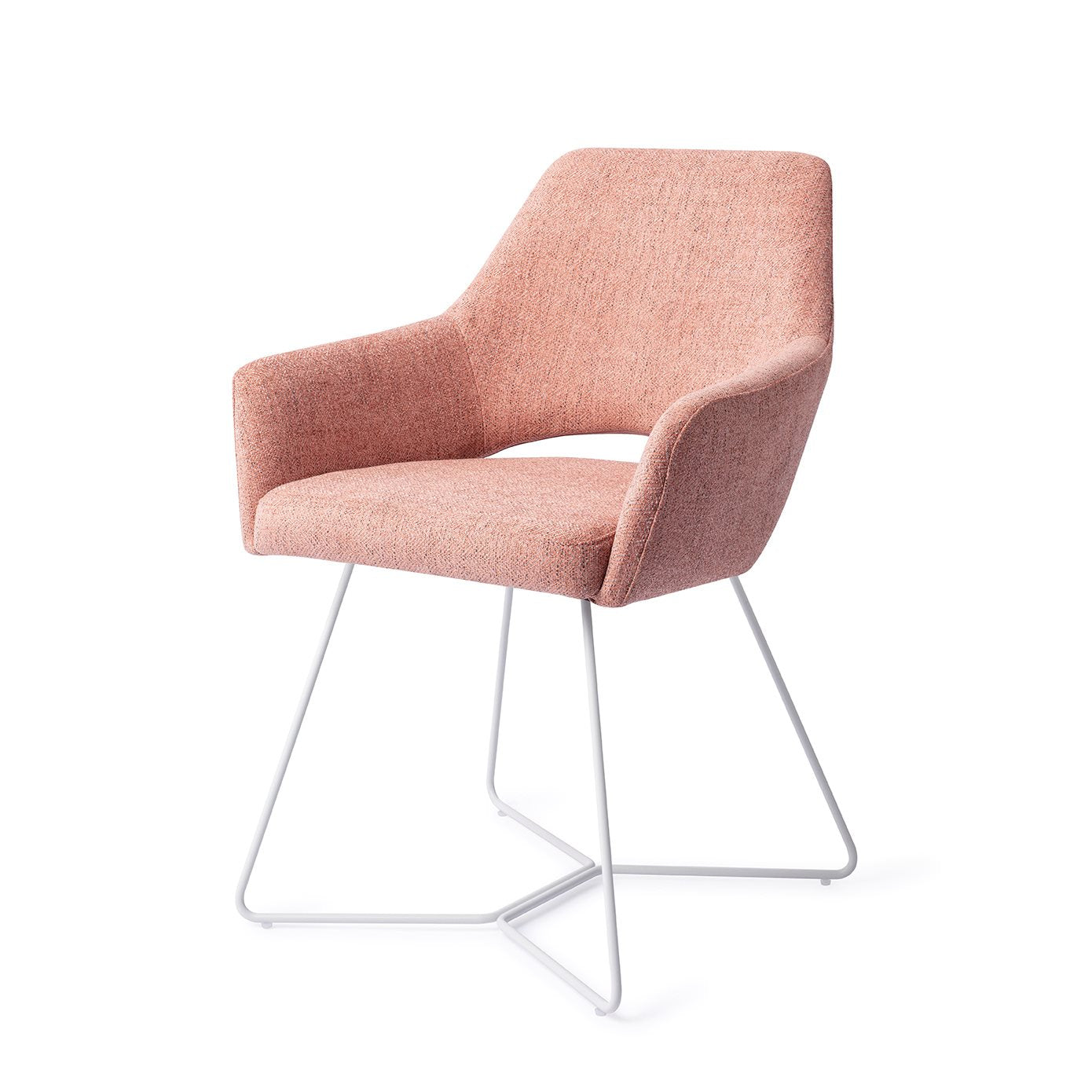 Yanai Dining Chair Pink Punch Beehive White