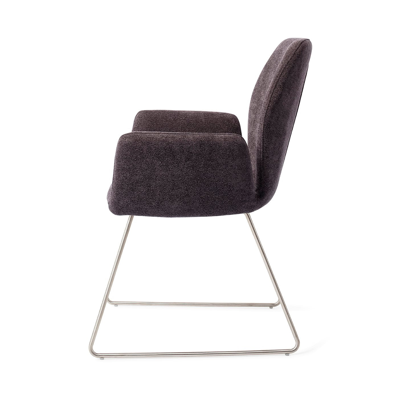 Misaki Dining Chair Almost Black Slide Steel