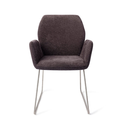 Misaki Dining Chair Almost Black Slide Steel