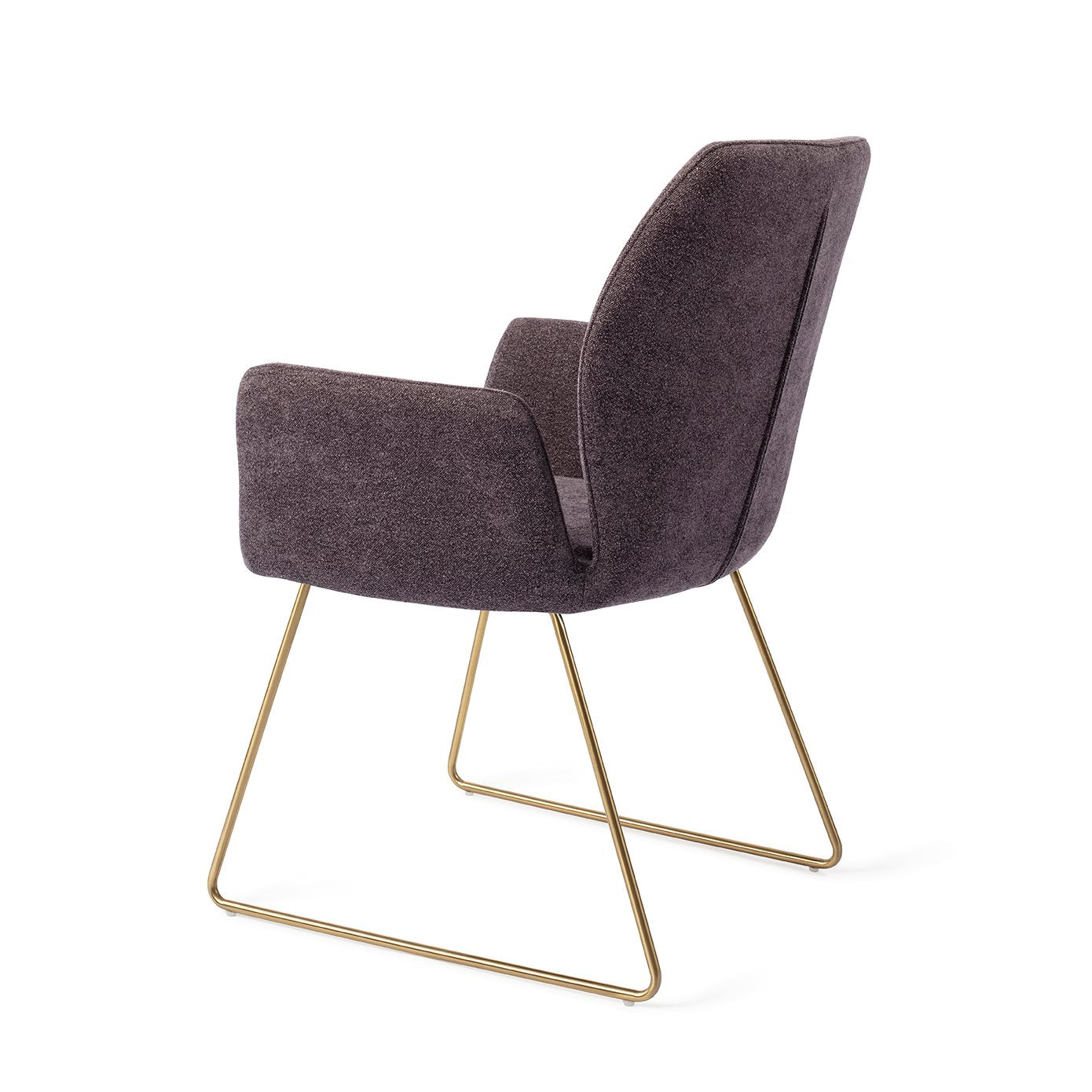 Misaki Dining Chair Almost Black Slide Gold