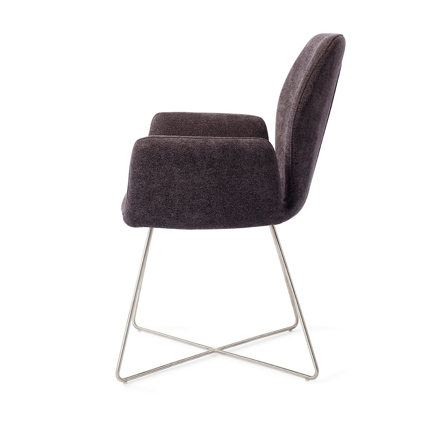 Misaki Dining Chair Almost Black Cross Steel