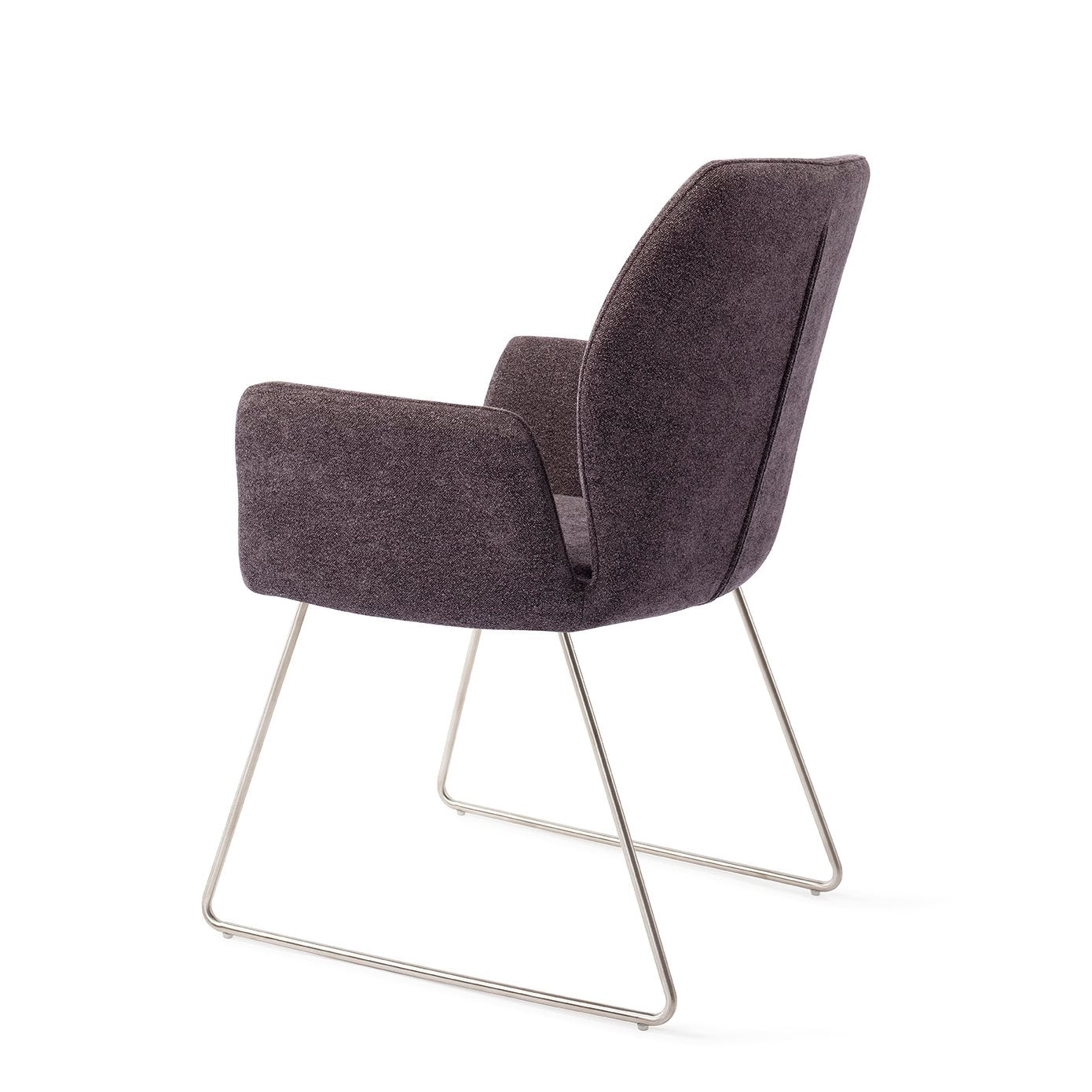 Misaki Dining Chair Almost Black Slide Steel