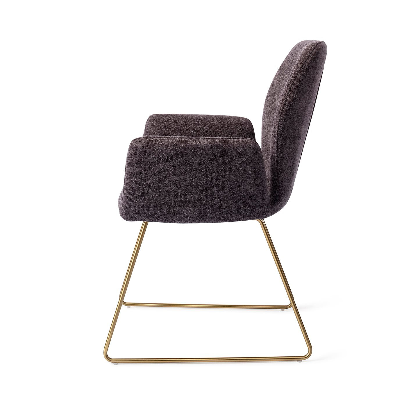 Misaki Dining Chair Almost Black Slide Gold