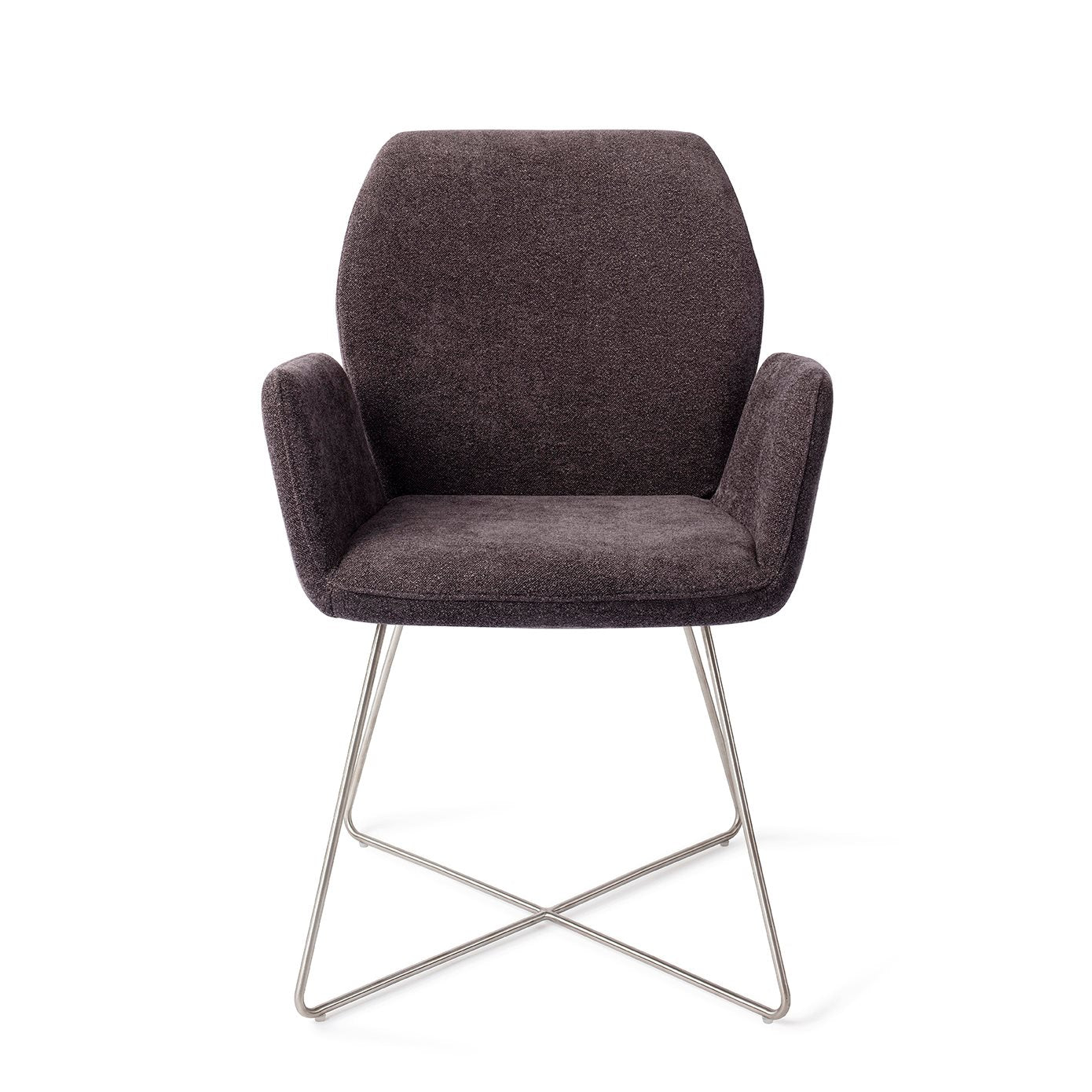 Misaki Dining Chair Almost Black Cross Steel