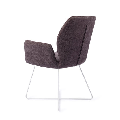 Misaki Dining Chair Almost Black Cross White