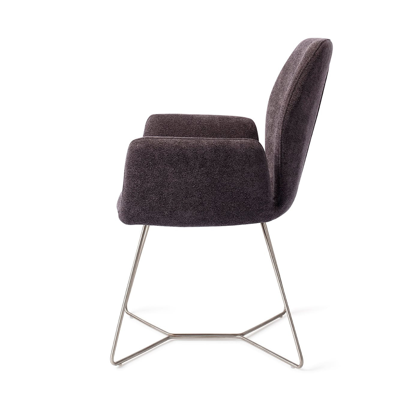 Misaki Dining Chair Almost Black Beehive Steel