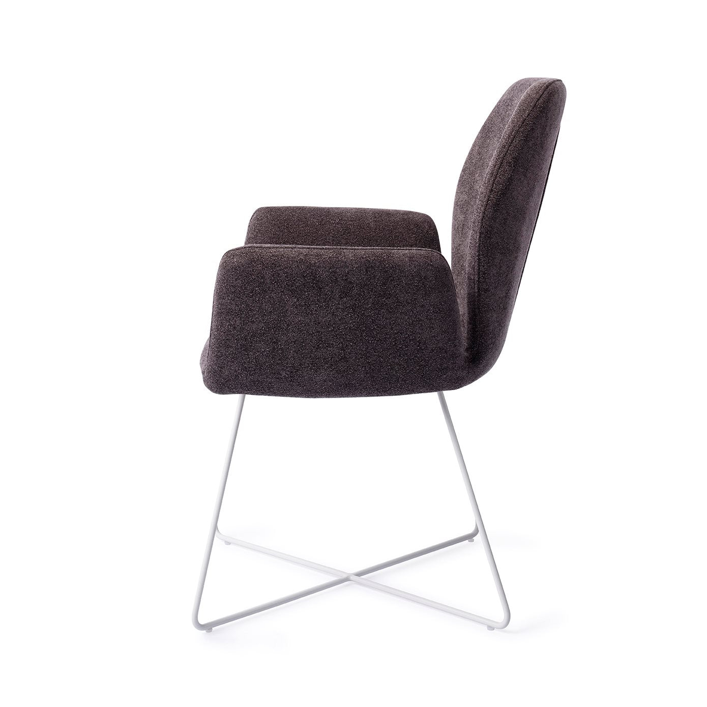 Misaki Dining Chair Almost Black Cross White