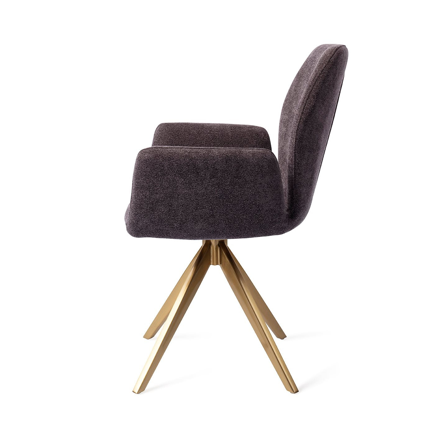 Misaki Dining Chair Almost Black Turn Gold