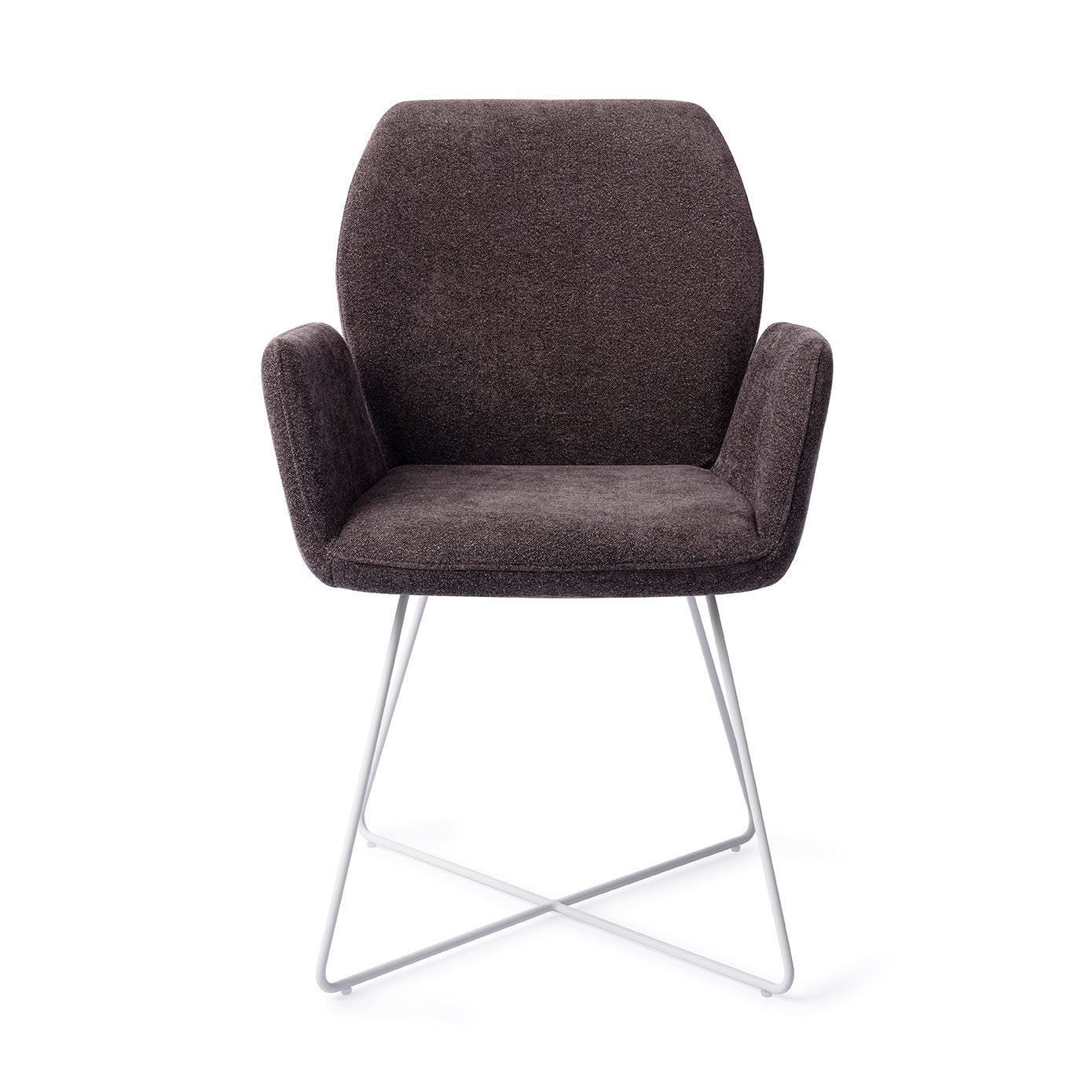 Misaki Dining Chair Almost Black Cross White