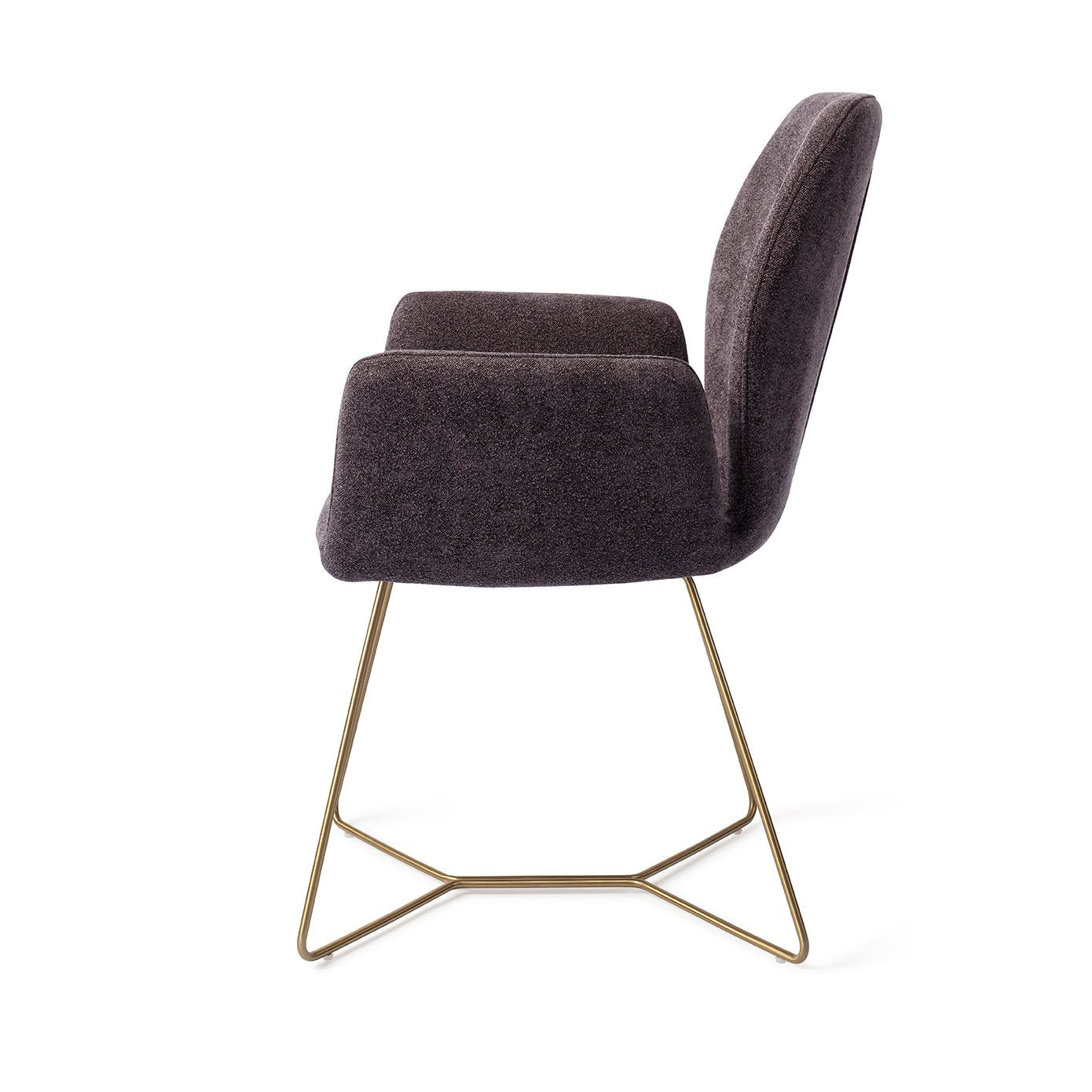 Misaki Dining Chair Almost Black Beehive Gold