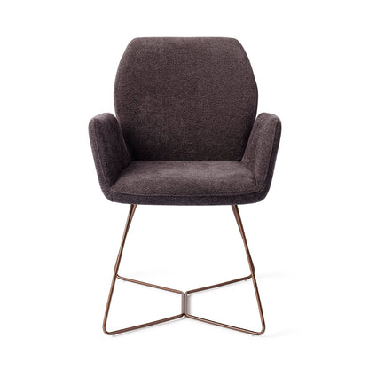 Misaki Dining Chair Almost Black Beehive Rose