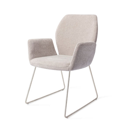 Misaki Dining Chair Pretty Plaster Slide Steel