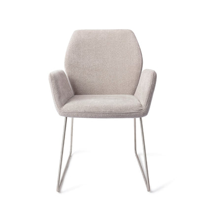 Misaki Dining Chair Pretty Plaster Slide Steel