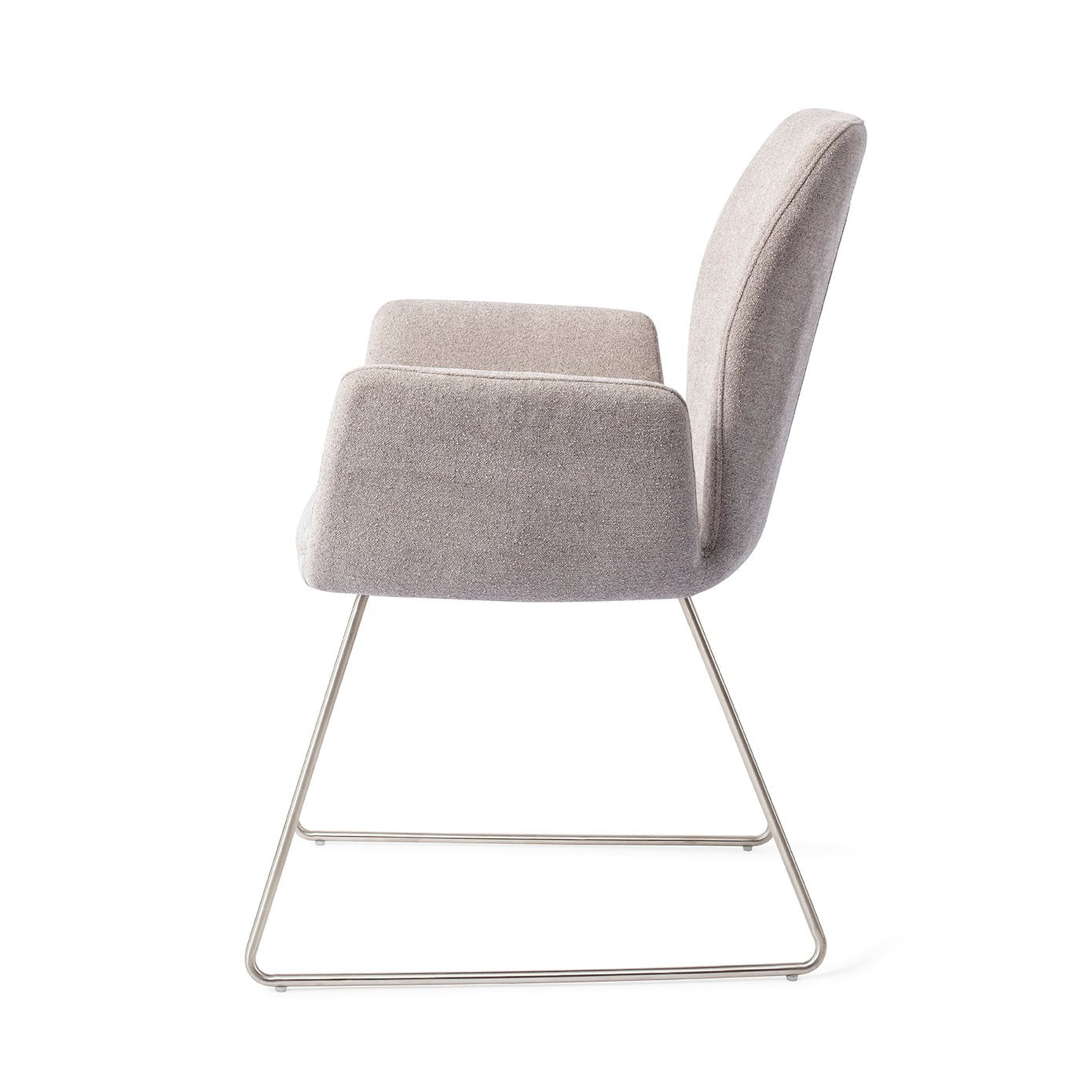 Misaki Dining Chair Pretty Plaster Slide Steel