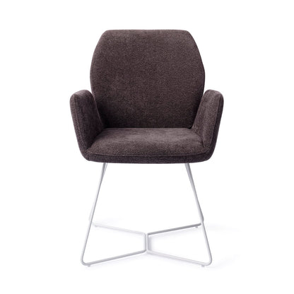 Misaki Dining Chair Almost Black Beehive White