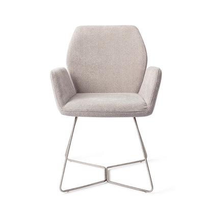 Misaki Dining Chair Pretty Plaster Beehive Steel