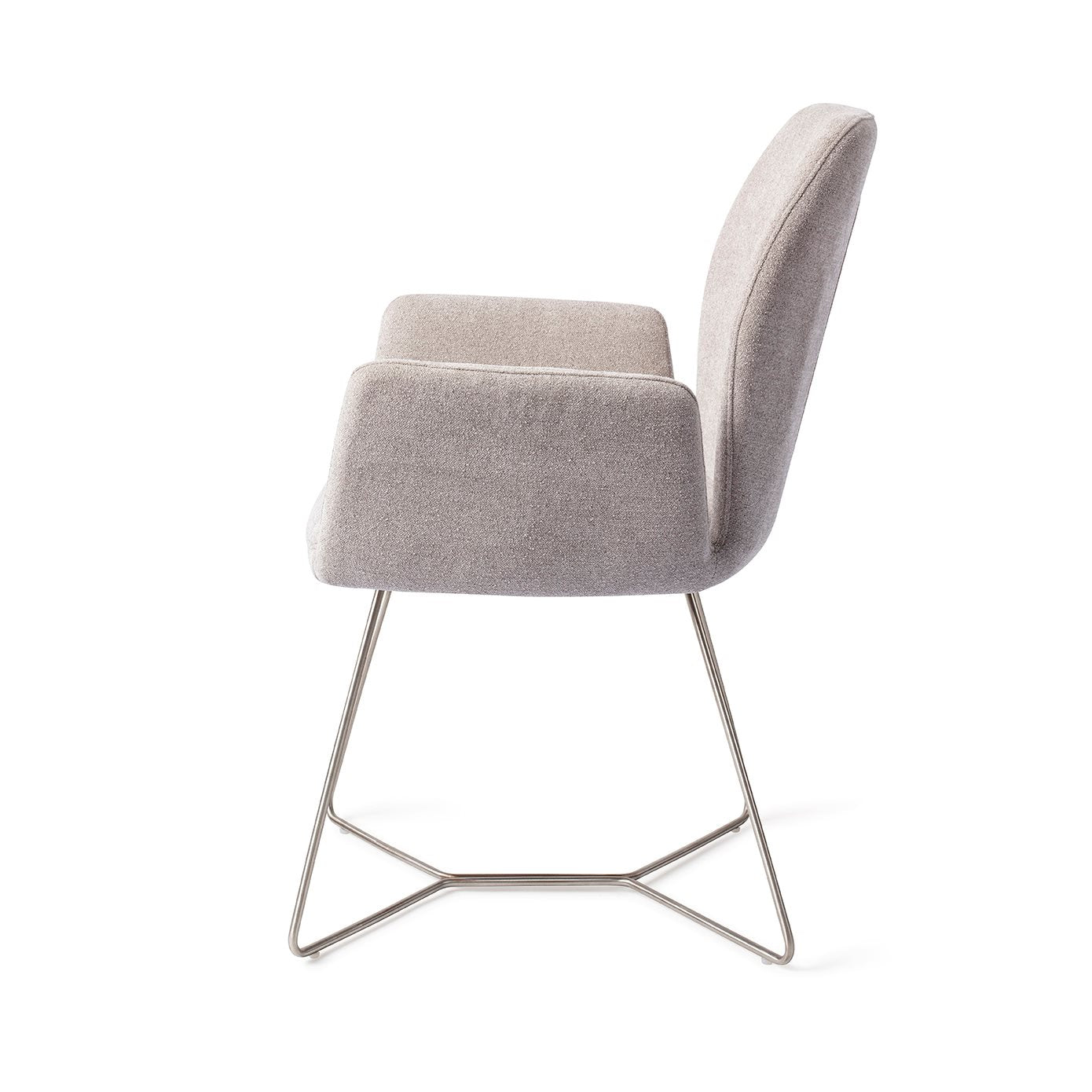 Misaki Dining Chair Pretty Plaster Beehive Steel