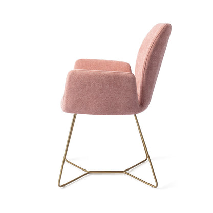 Misaki Dining Chair Anemone Beehive Gold