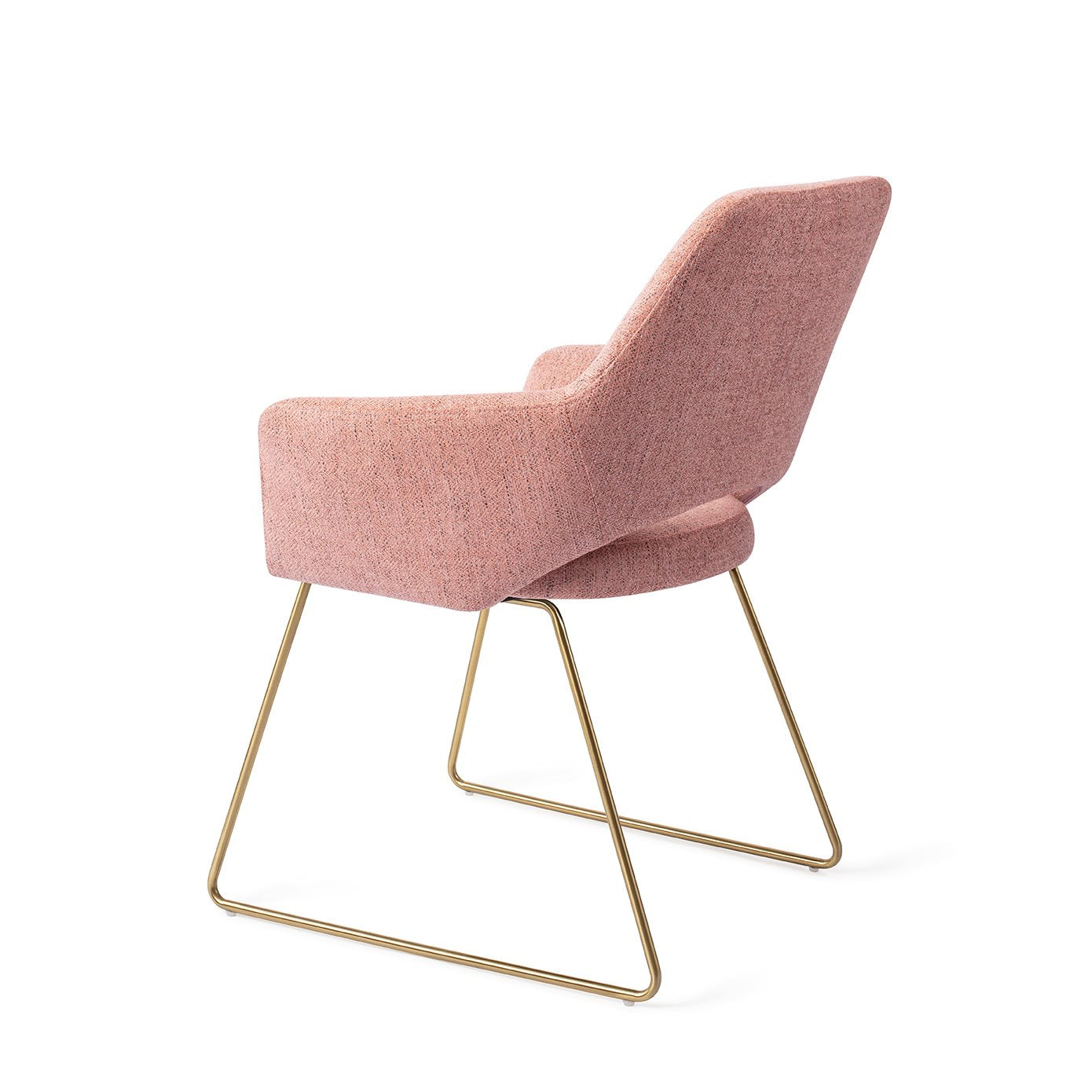 Yanai Dining Chair Pink Punch Slide Gold