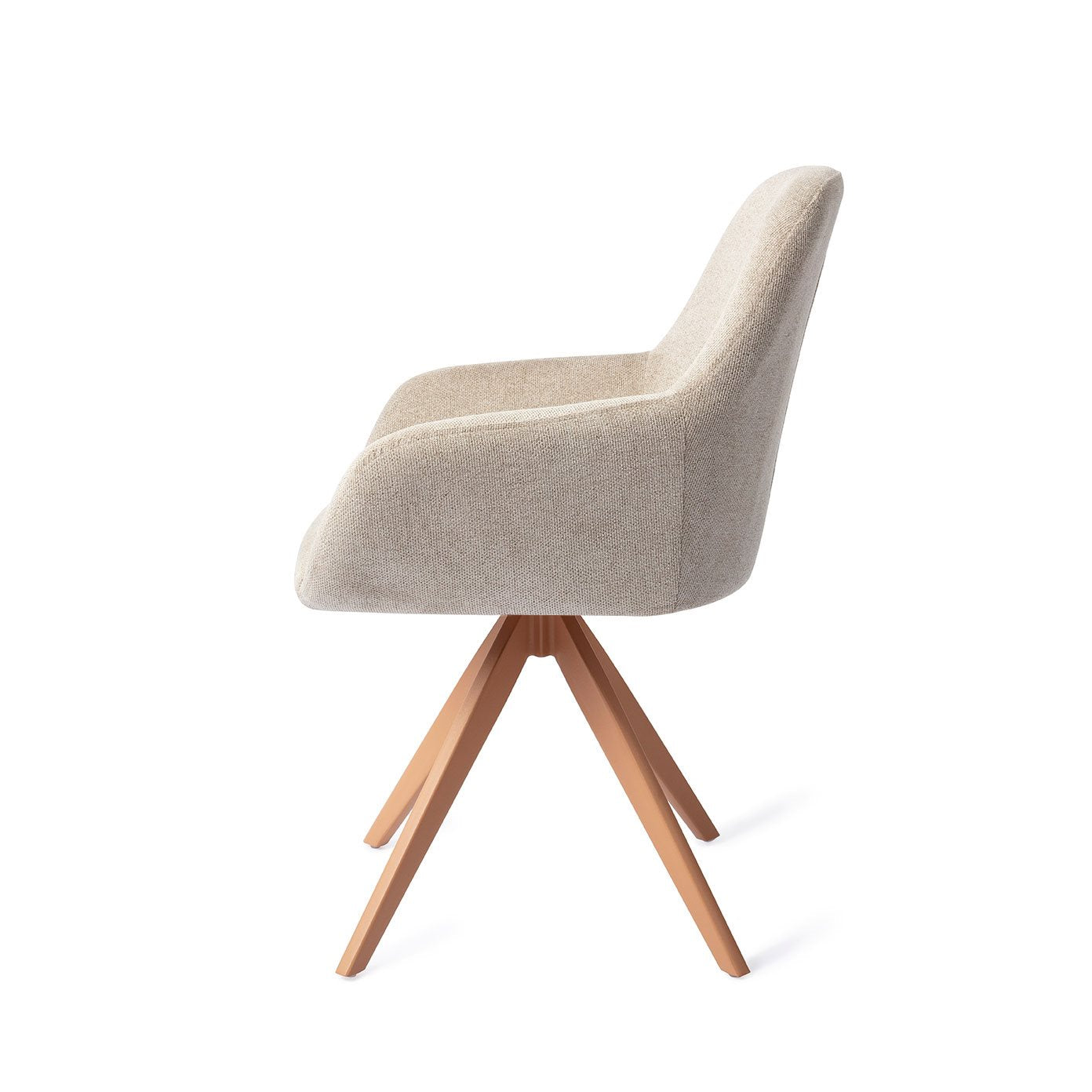 Kushi Dining Chair Ivory Ivy Turn Peach