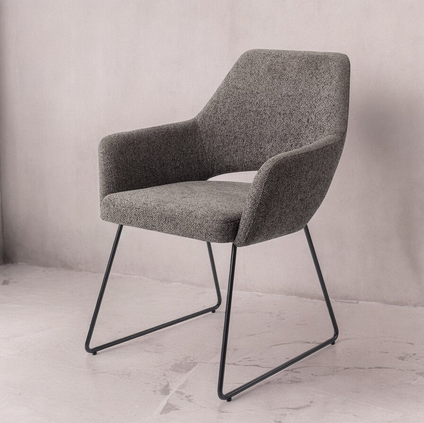 Yanai Dining Chair Amazing Grey Slide Black