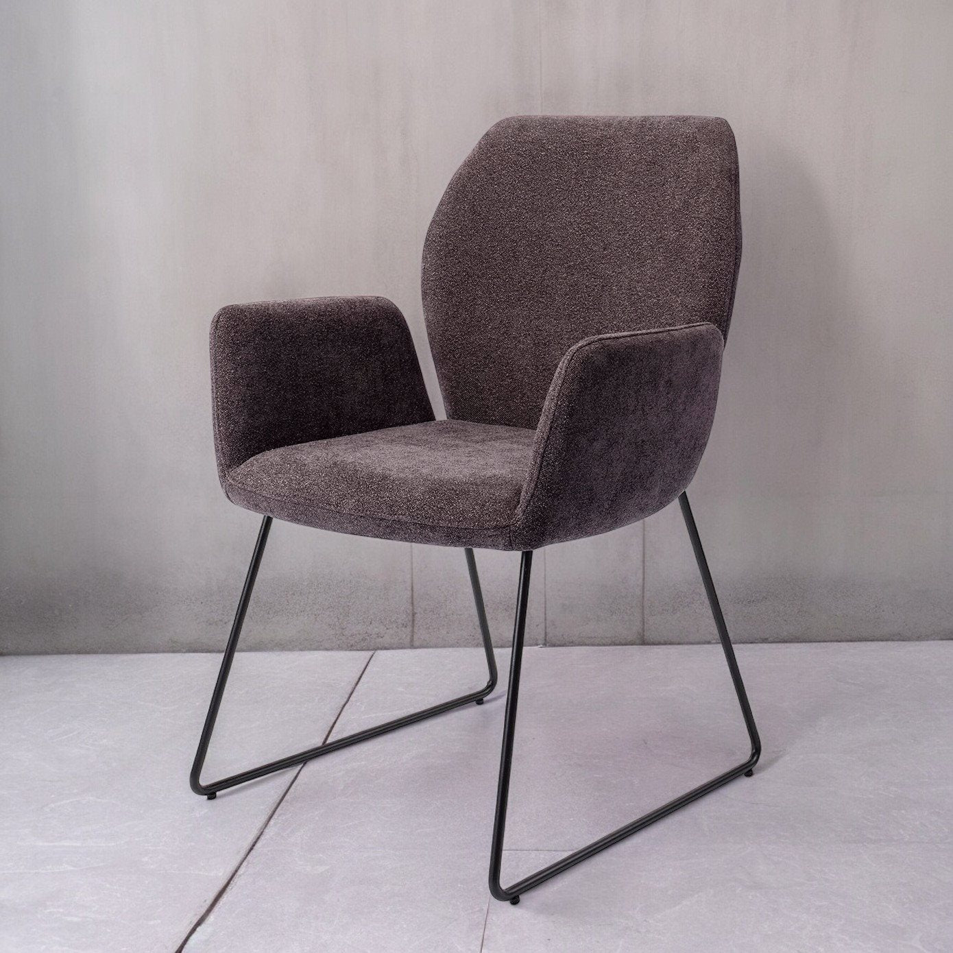 Misaki Dining Chair Almost Black Slide Black