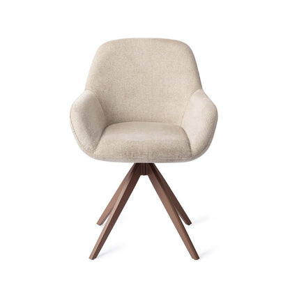 Kushi Dining Chair Ivory Ivy Turn Brown