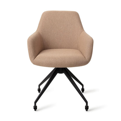 Hiroo Dining Chair Whisper Wheat Glide Black