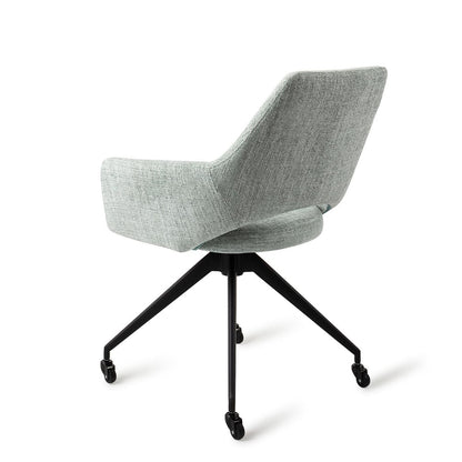 Yanai Dining Chair Soft Sage Glide Black