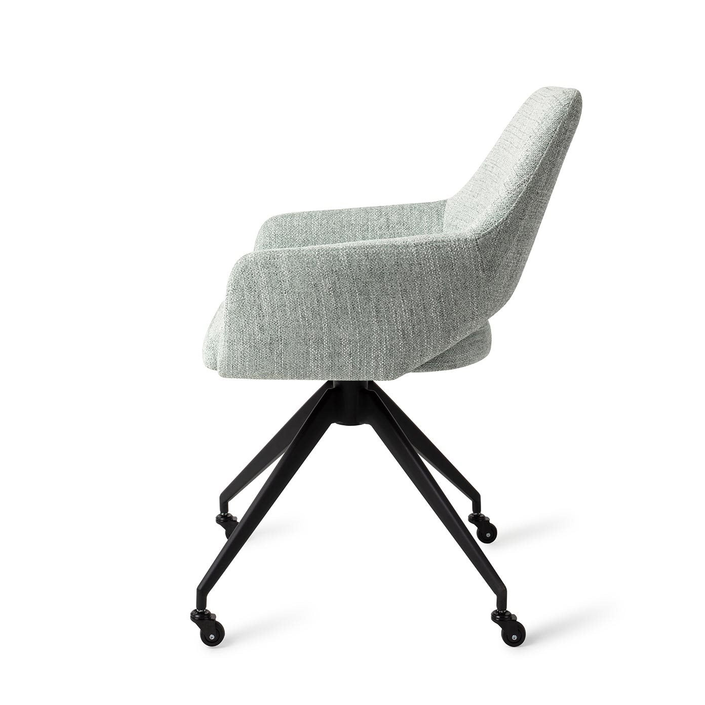 Yanai Dining Chair Soft Sage Glide Black