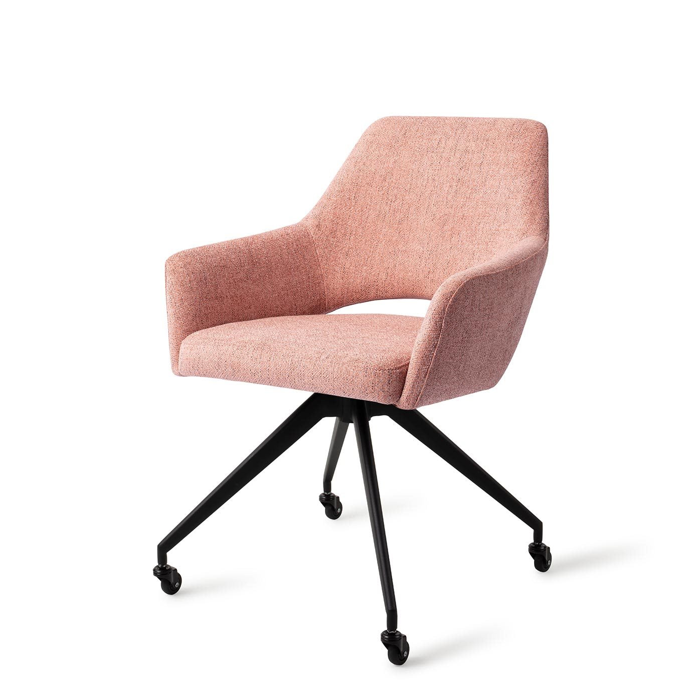 Yanai Dining Chair Pink Punch Glide Black