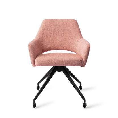 Yanai Dining Chair Pink Punch Glide Black