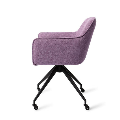 Hofu Dining Chair Violet Daisy Glide Black