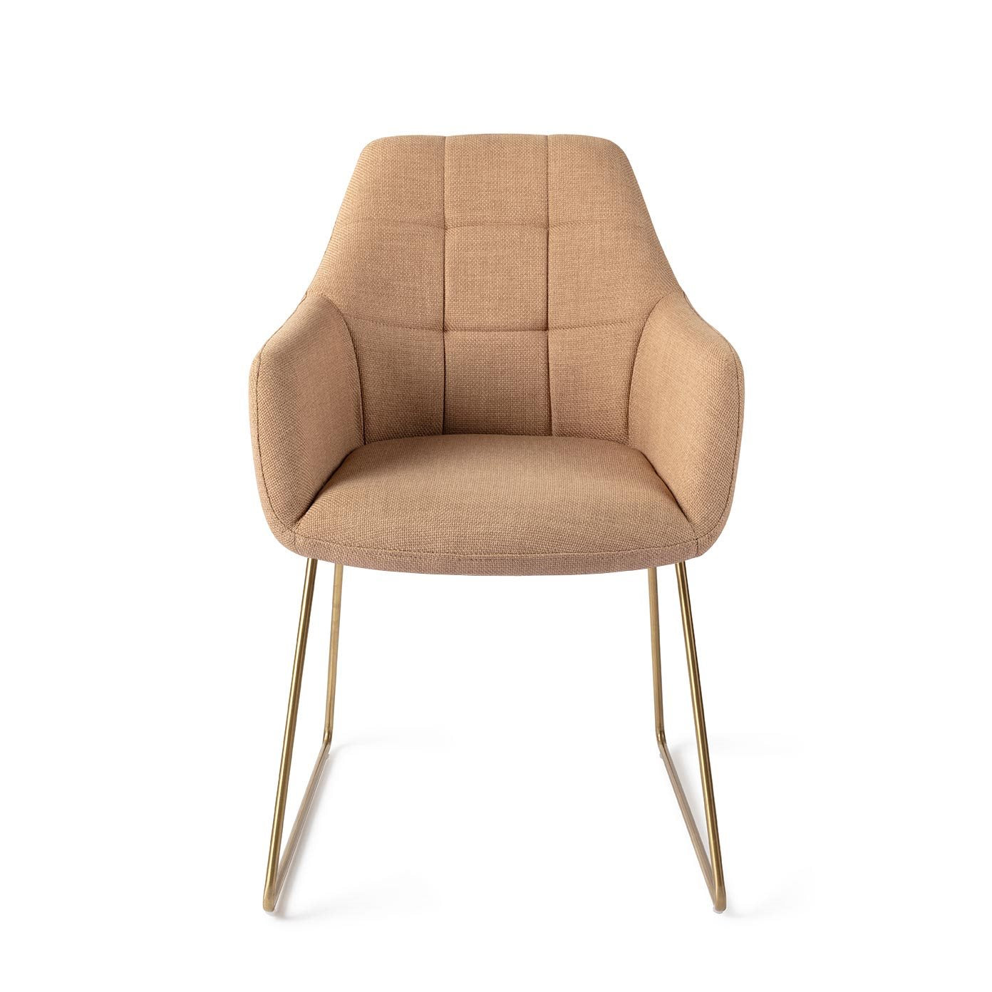 Noto Dining Chair Toasted Toffee Slide Gold