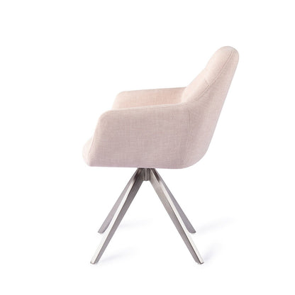 Noto Dining Chair Petal Pink Turn Steel