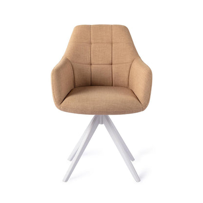 Noto Dining Chair Toasted Toffee Turn White