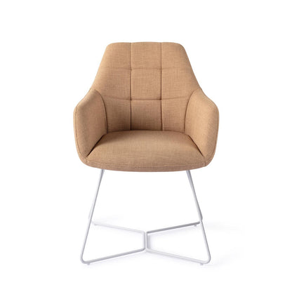 Noto Dining Chair Toasted Toffee Beehive White