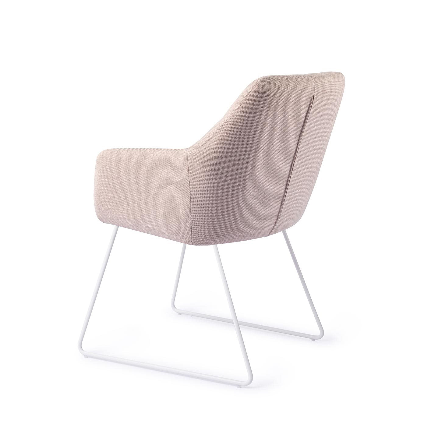 Noto Dining Chair Petal Pink Slide White