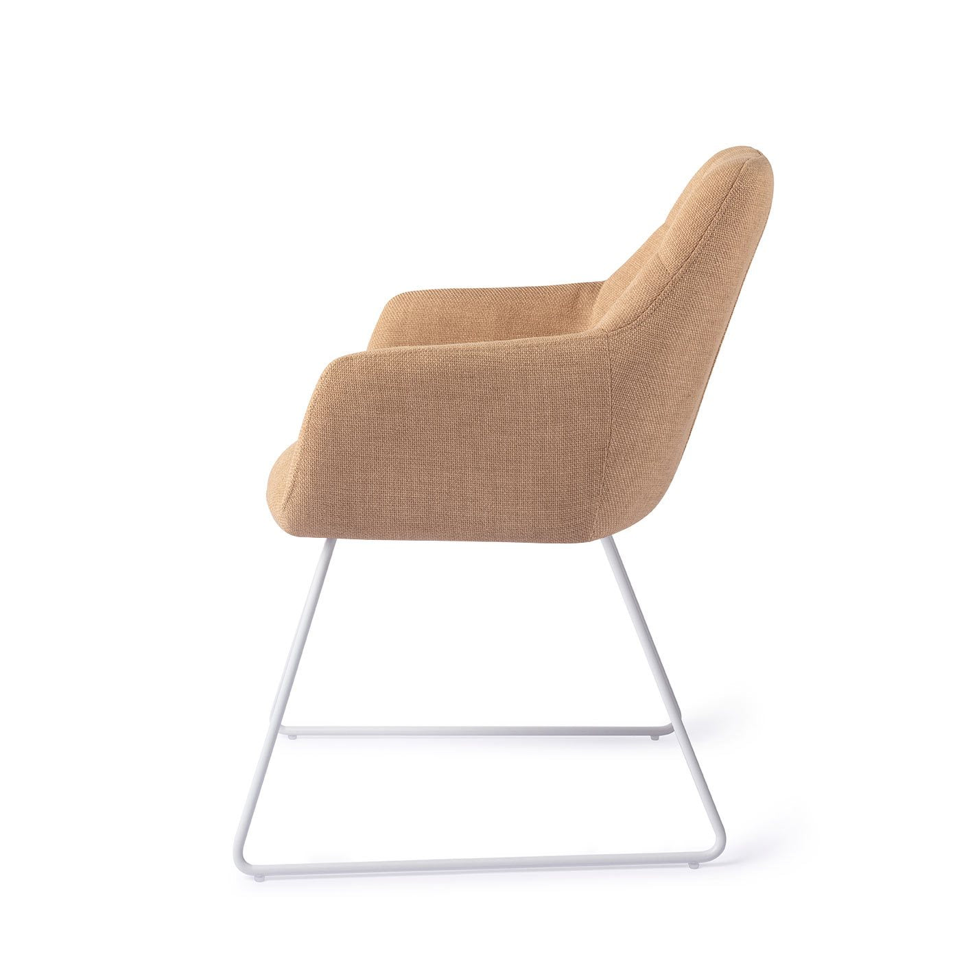 Noto Dining Chair Toasted Toffee Slide White